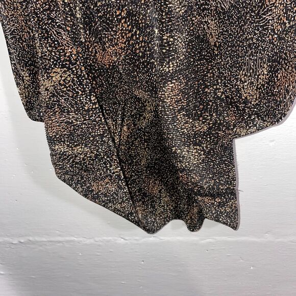 Vintage Petite Perceptions Micro Pleated Maxi Dress Animal Print Size 10P - Picture 7 of 9